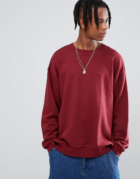 Asos - Felpa Oversize Rossa - Rosso