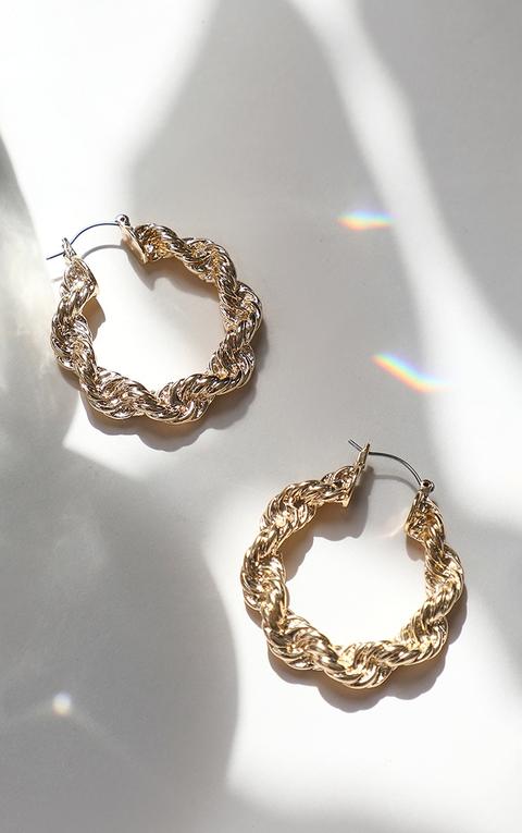 Gold Creole Chunky Hoop Earrings