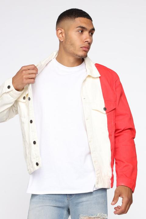 Two Faced Denim Jacket - Offwhite/combo