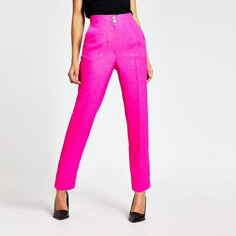 Bright Pink Cigarette Trousers from 