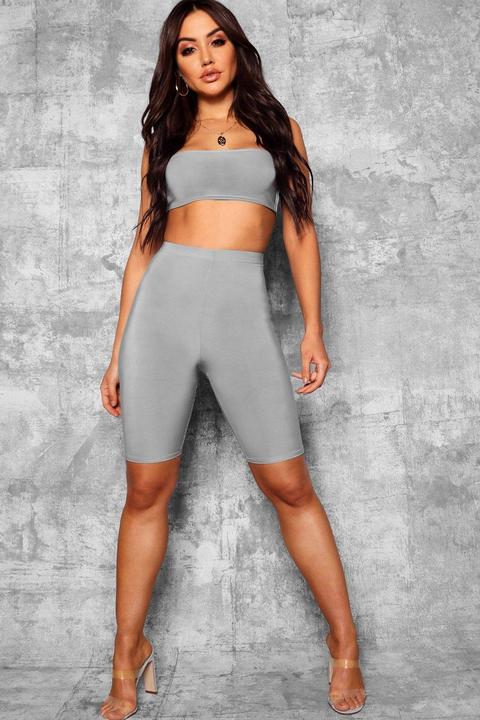 boohoo grey cycling shorts