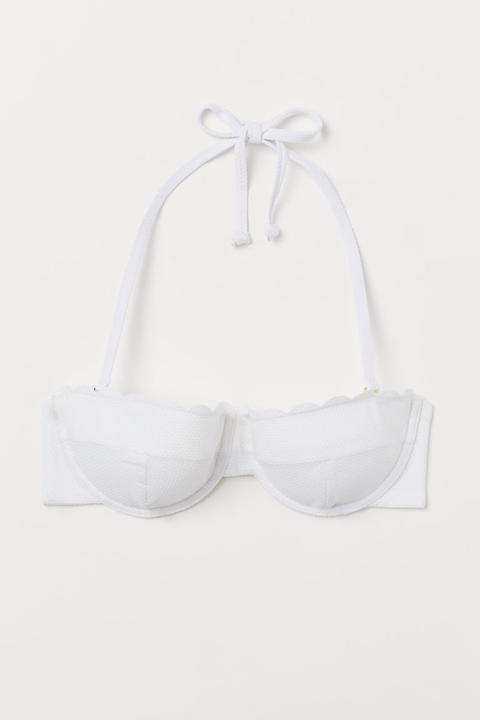 H & M - Top Bikini A Balconcino - Bianco