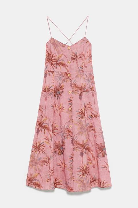 Vestido Estampado Palmeras de Zara en 21 Buttons