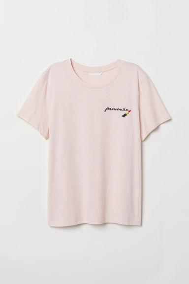 H & M - T-shirt Con Motivo - Rosa