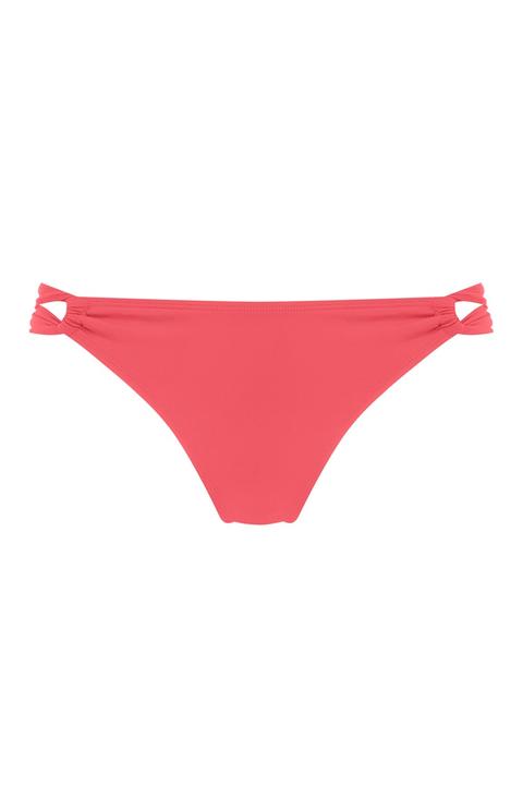 Slip Bikini Corallo Con Cut-out