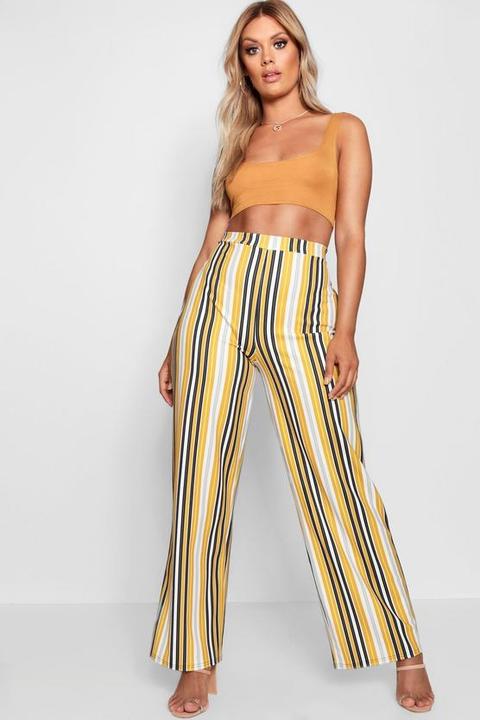 Plus Stripe Wide Leg Trouser