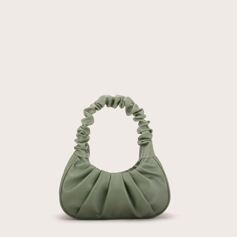 Ruched Baguette Bag