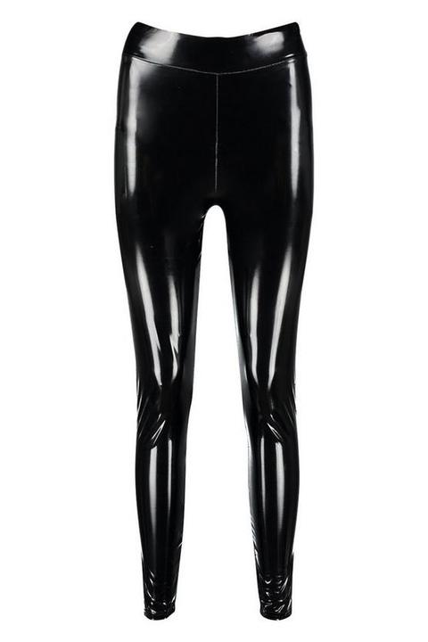 Legging Taille Haute En Vinyle - Noir - 34, Noir from Boohoo on 21 Buttons