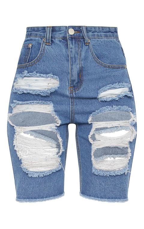 Mid Wash Extreme Distressed Denim Cycle 