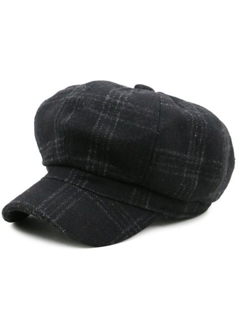 Tartan Pattern Embellished Gorro De Lana De Boina