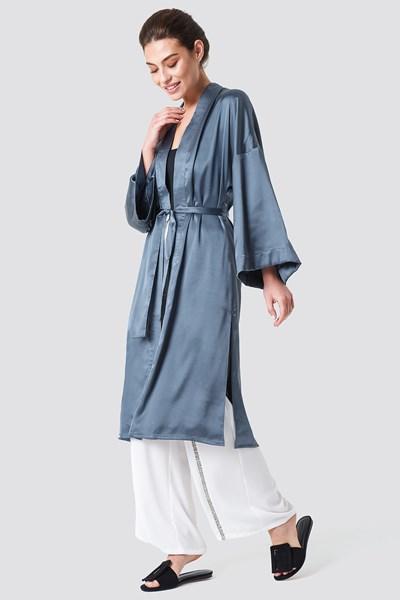Na-kd Boho Satin Kimono - Blue