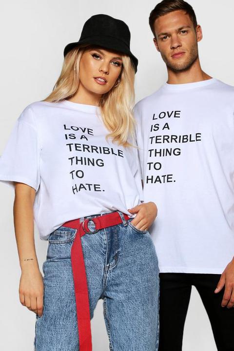 Pride Love/hate Printed T Shirt In Loose Fit