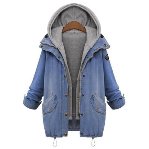 Chaquetón Vaquero Con Forro Tipo Sudadera Con Capucha