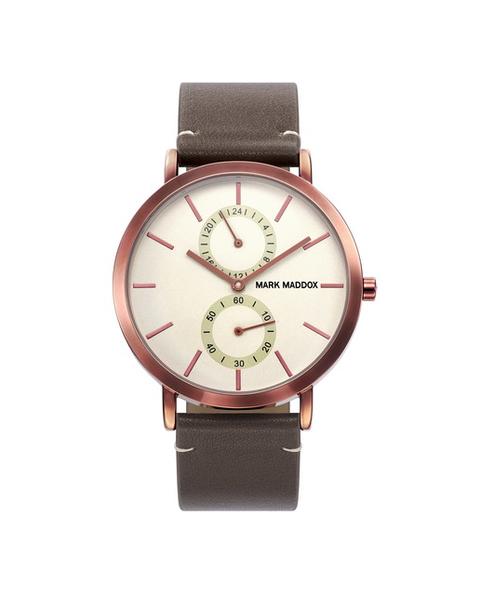 Mark Maddox - Reloj De Hombre Multifunción Con Correa De Piel Marrón