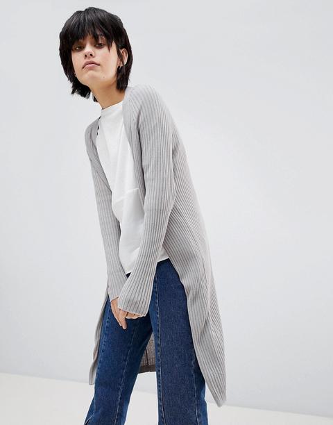 Paisie - Cardigan Lungo A Costine - Grigio