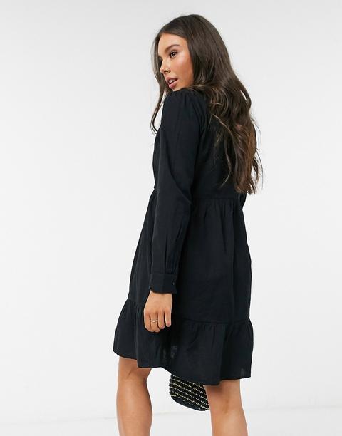robe noir col v