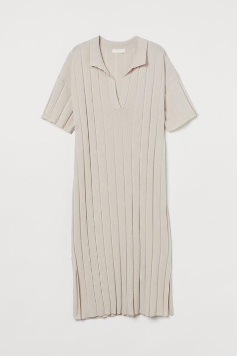 Vestido De Canalé - Beis