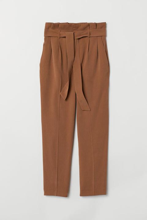 H & M - Pantaloni Con Vita A Sacchetto - Giallo
