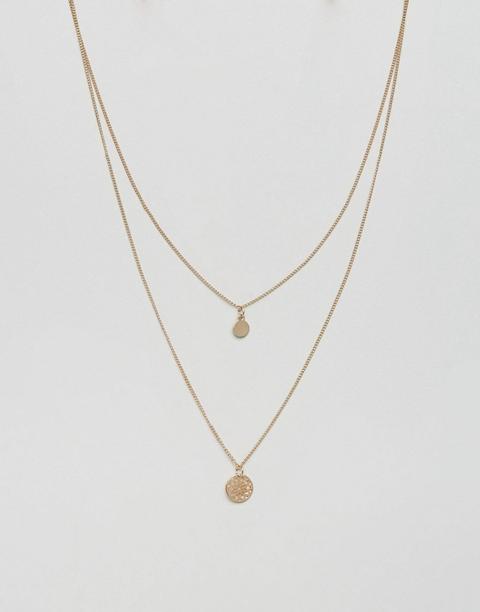 Asos Design - Collana Multifilo Con Chakra - Oro