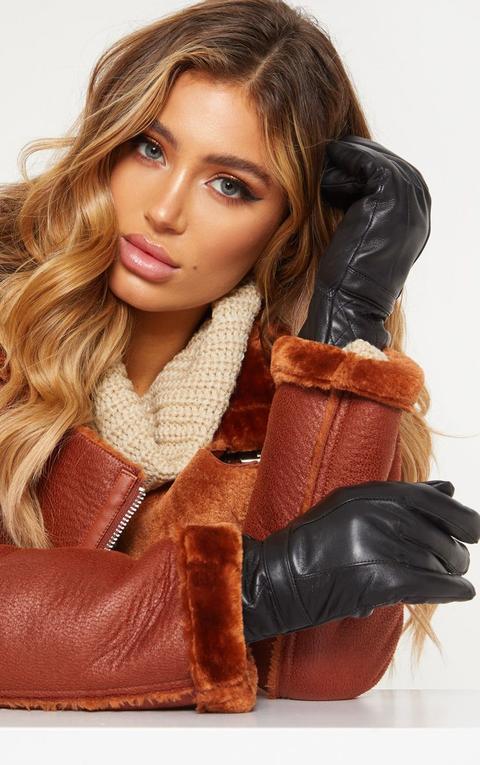 Black Real Leather Gloves