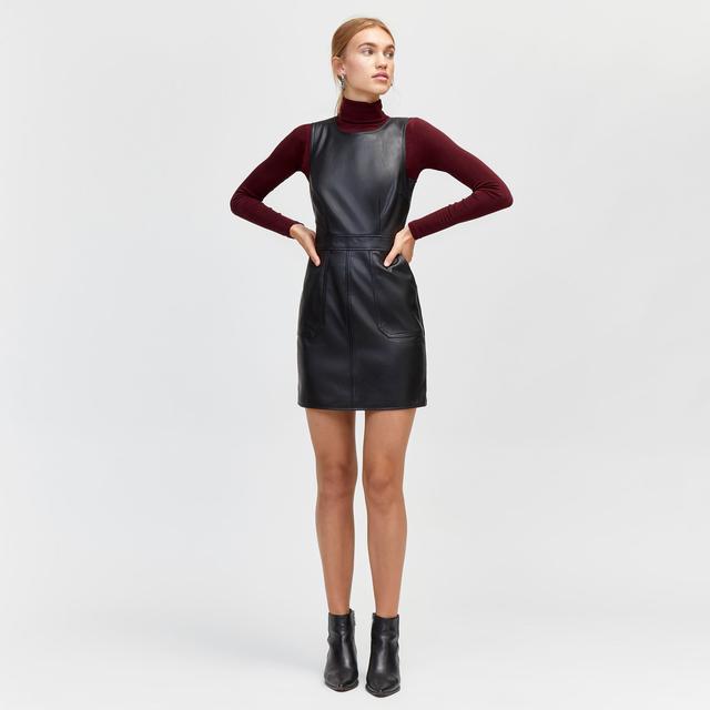warehouse leather pinafore