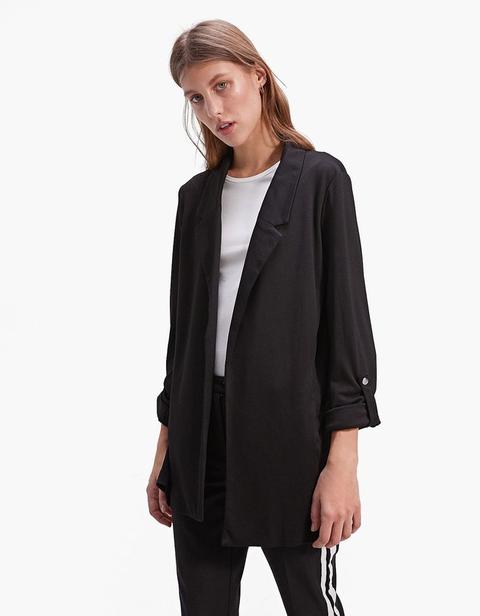 Blazer In Maglia Aperture Nero