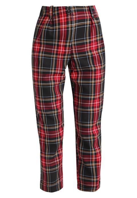 Topshop Tartarn Check Chino Red