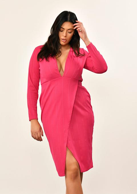 plus size hot pink dress
