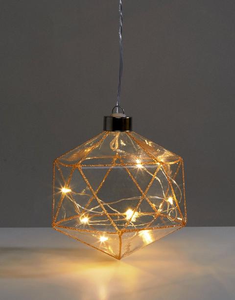 Sass & Belle - Pallina Di Natale Geometrica Con Luce A Led - Multicolore