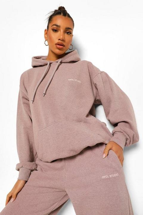 Womens Ofcl Studio Overdyed Marl Tracksuit - Pink - S, Pink
