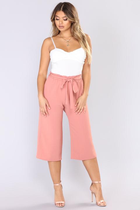 Shirley Waist Tie Pants - Mauve