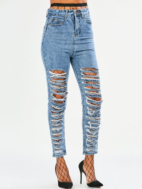 Tapered Distressed Jeans