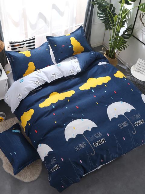 Conjunto De 4 Piezas De Fundas Nórdicas Con Lluvia Y Nube Para La Cama 2,2m