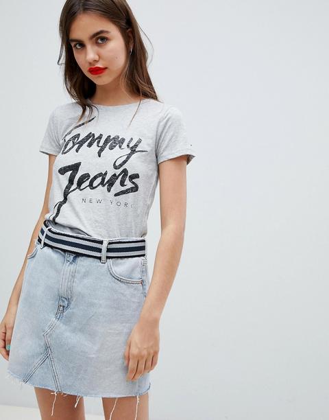 Camiseta Con Logo De Texto De Tommy Jeans