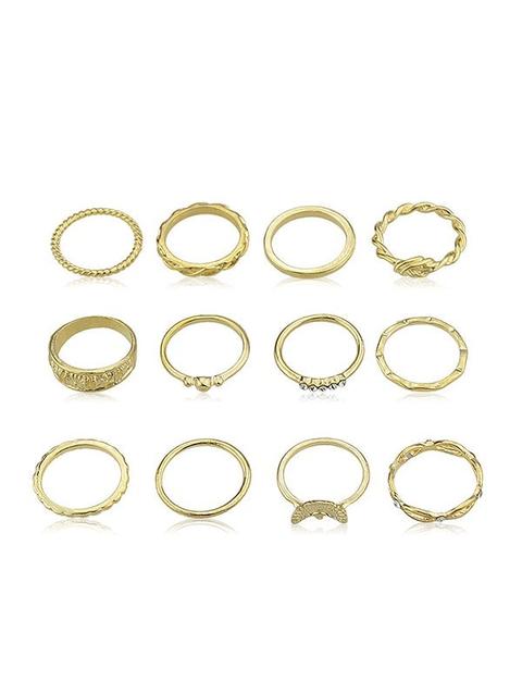 Set Anelli Con Strass Gold