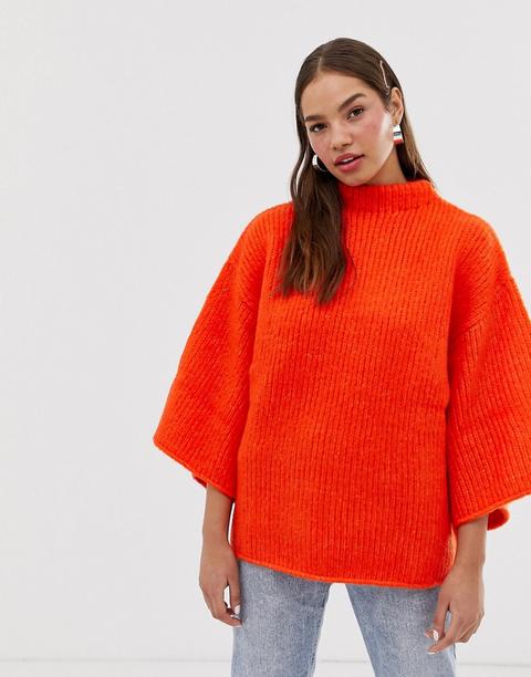 Monki - Maglione Con Maniche A Kimono - Arancione