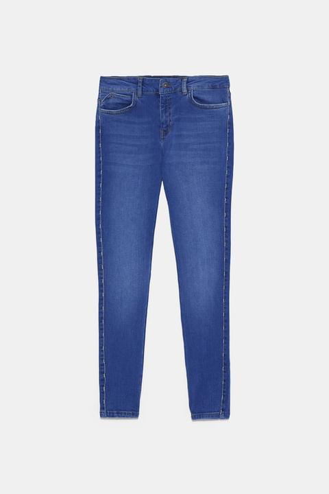 Jeans Z1975 Skinny Con Striscia Laterale Di Perline