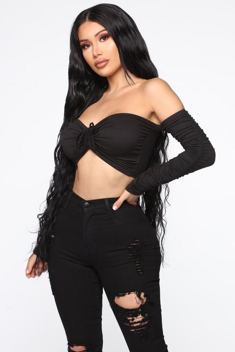 Everything I've Wanted Ruched Top - Black