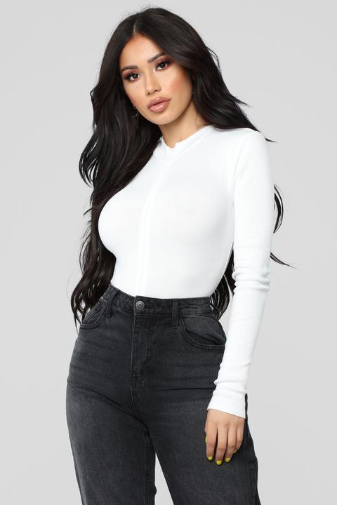 white long sleeve bodysuit fashion nova