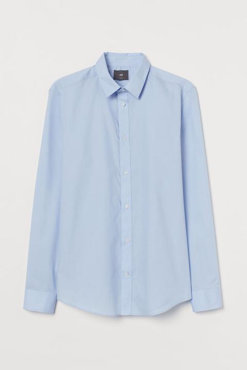 Easy-iron Shirt Slim Fit - Blue