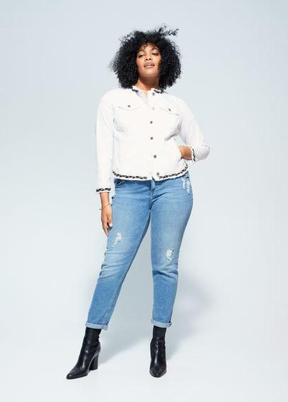 Veste Denim Détails Tressés