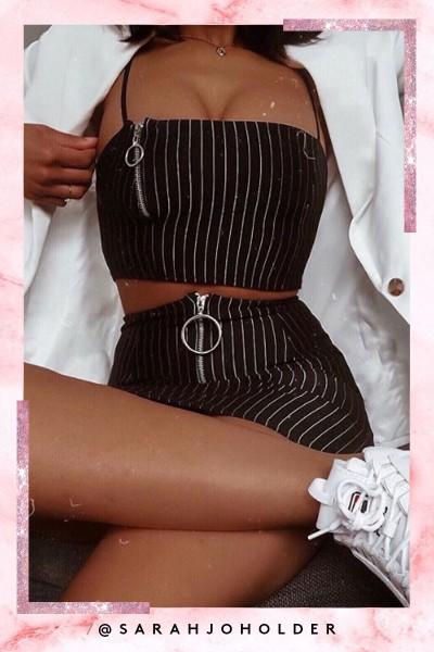 Kirsty Black Striped Co-ord
