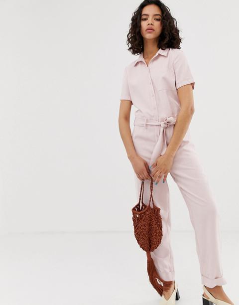 Pieces Lightweight Boilersuit In Pink