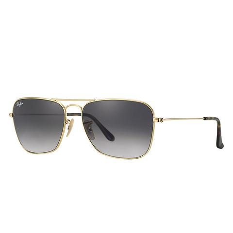 Ray Ban Caravan Unisex Sunglasses Lenti: Grigio, Montatura: Oro - Rb3136 181/71 55-15