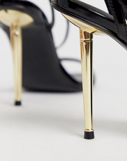 black and gold barely there heels