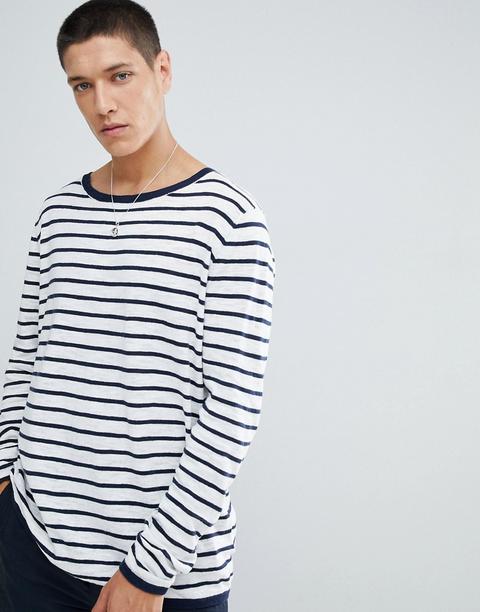 For Boat Neck Jumper In White Stripe