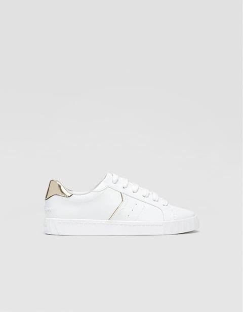 Sneakers Bianche Con Dettaglio Tallone Bianco