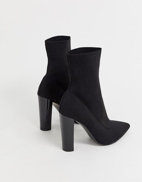 black block heel sock boot