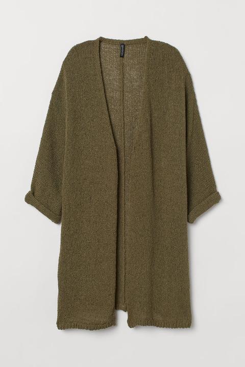 H & M - Cardigan A Punto Largo - Verde