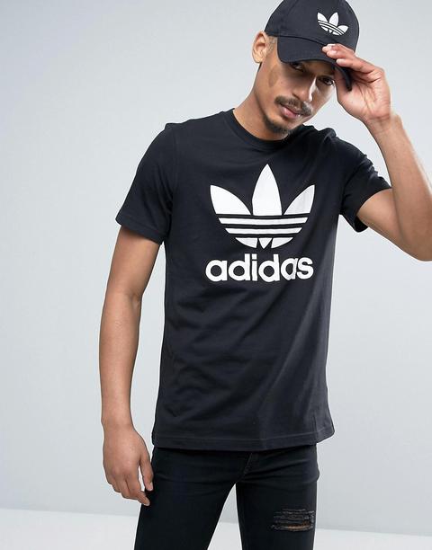 Adidas Originals - Aj8830 - T-shirt Con Trifoglio - Nero